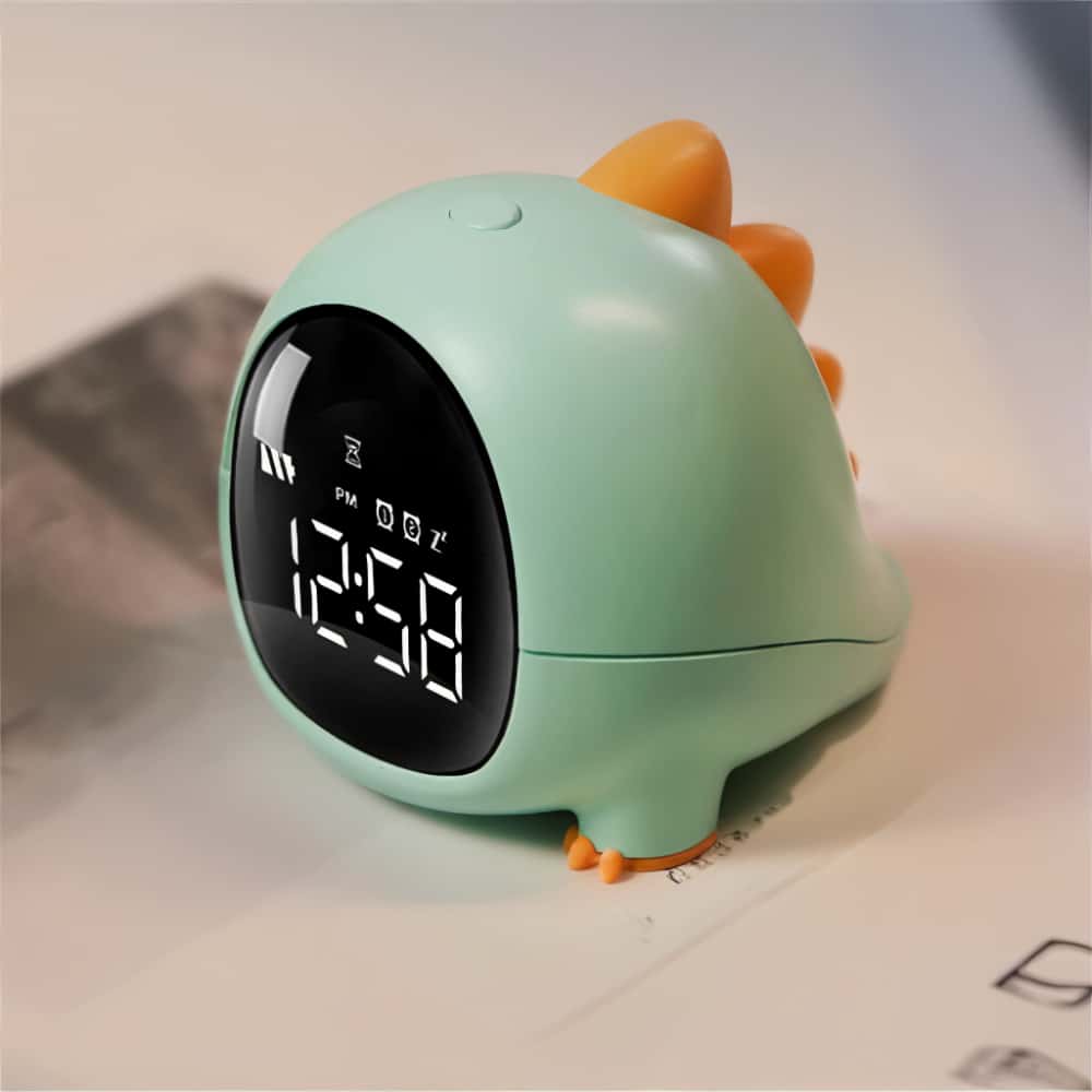 Sveglia digitale a forma di dinosauro kawaii per bambini - immagine 2