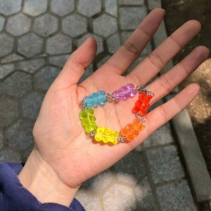 Braccialetto di caramelle arcobaleno colorate per le ragazze
