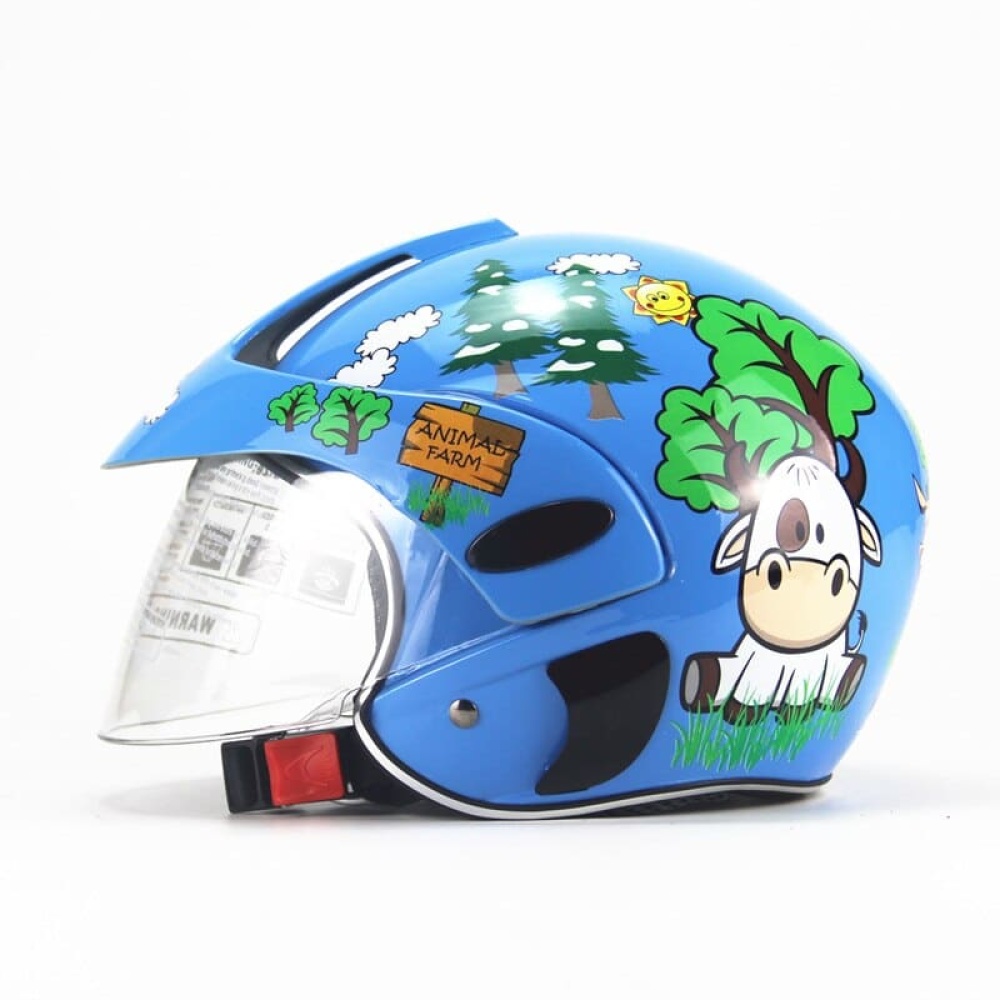 Casco Da Moto Per Bambini – Modello Cartoon, Leggero 678 G, ABS+EPS, Regolabile, Per 6+ Anni (Rosso E Altri Colori)