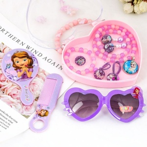 Collana di perle Disney con accessori e occhiali in viola