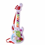Chitarra elettrica, gioco musicale per bambini, colorato su sfondo bianco