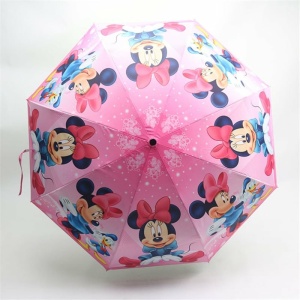 Ombrello di Mickey e Minnie Mouse per bambini in rosa su sfondo bianco