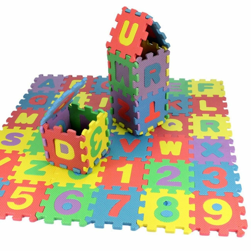 Puzzle colorato di 36 pezzi in schiuma con numeri per bambini