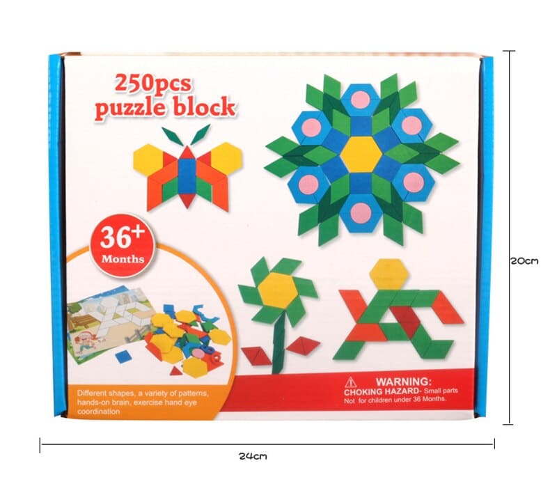 Puzzle in legno per bambini con abbinamento di forme Blocchi di costruzione assemblati Giocattoli educativi Pensiero logico Addestramento spaziale Giocattoli Montessori  26