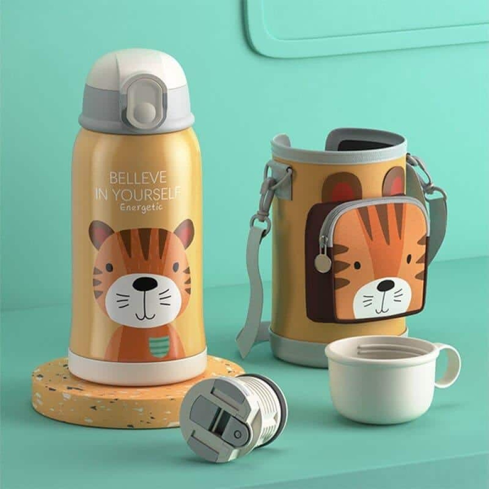 Borraccia Termica Capybara Per Bambini 560ml – Acciaio Inox Con Cannuccia, Antigoccia, Per Scuola E Viaggi