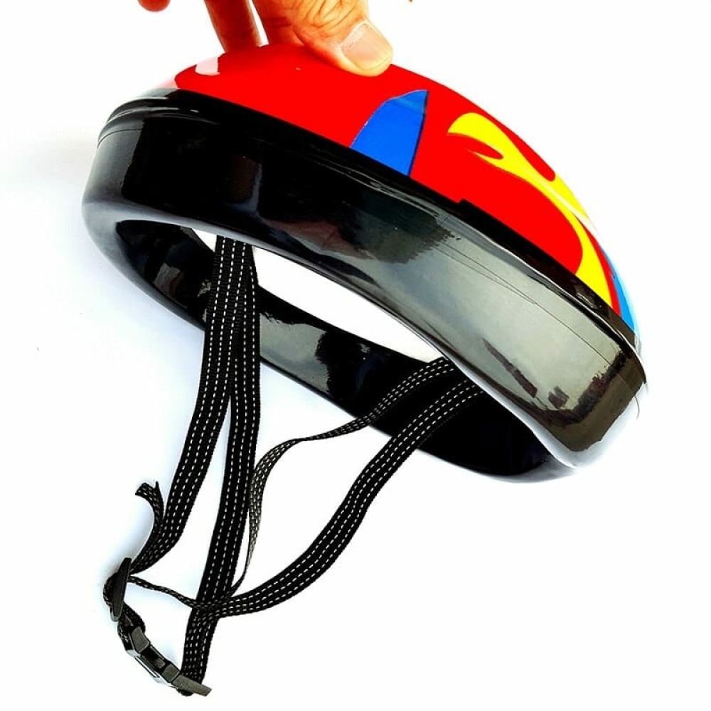 Casco da bicicletta regolabile colorato per bambini in rosso, blu e giallo con torretta nera