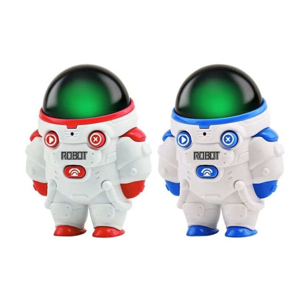 Walkie-talkie da astronauta per bambini in rosso e blu con luce verde