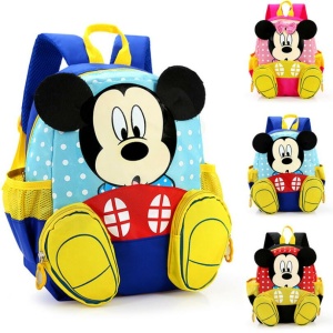 Zaino impermeabile con design di Mickey e Minnie Mouse in blu, rosa e rosso