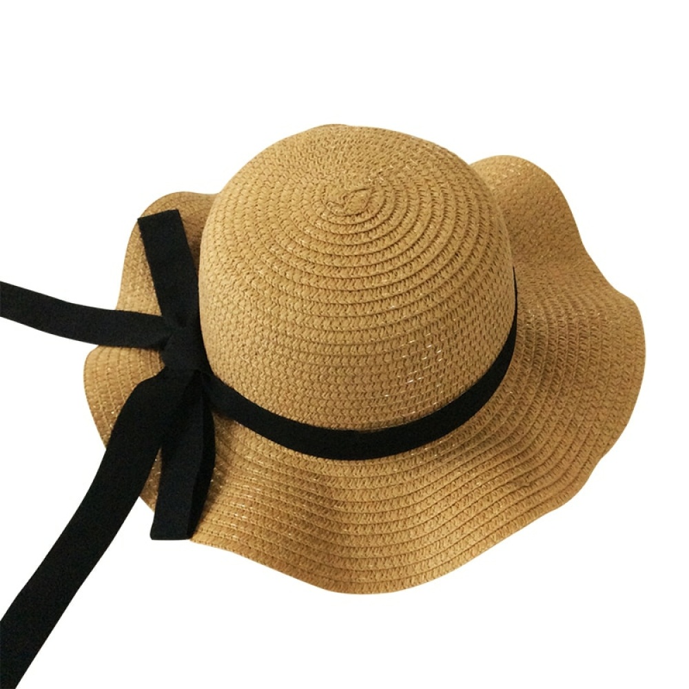 Cappello estivo per bambini stile panama con nodo in nero