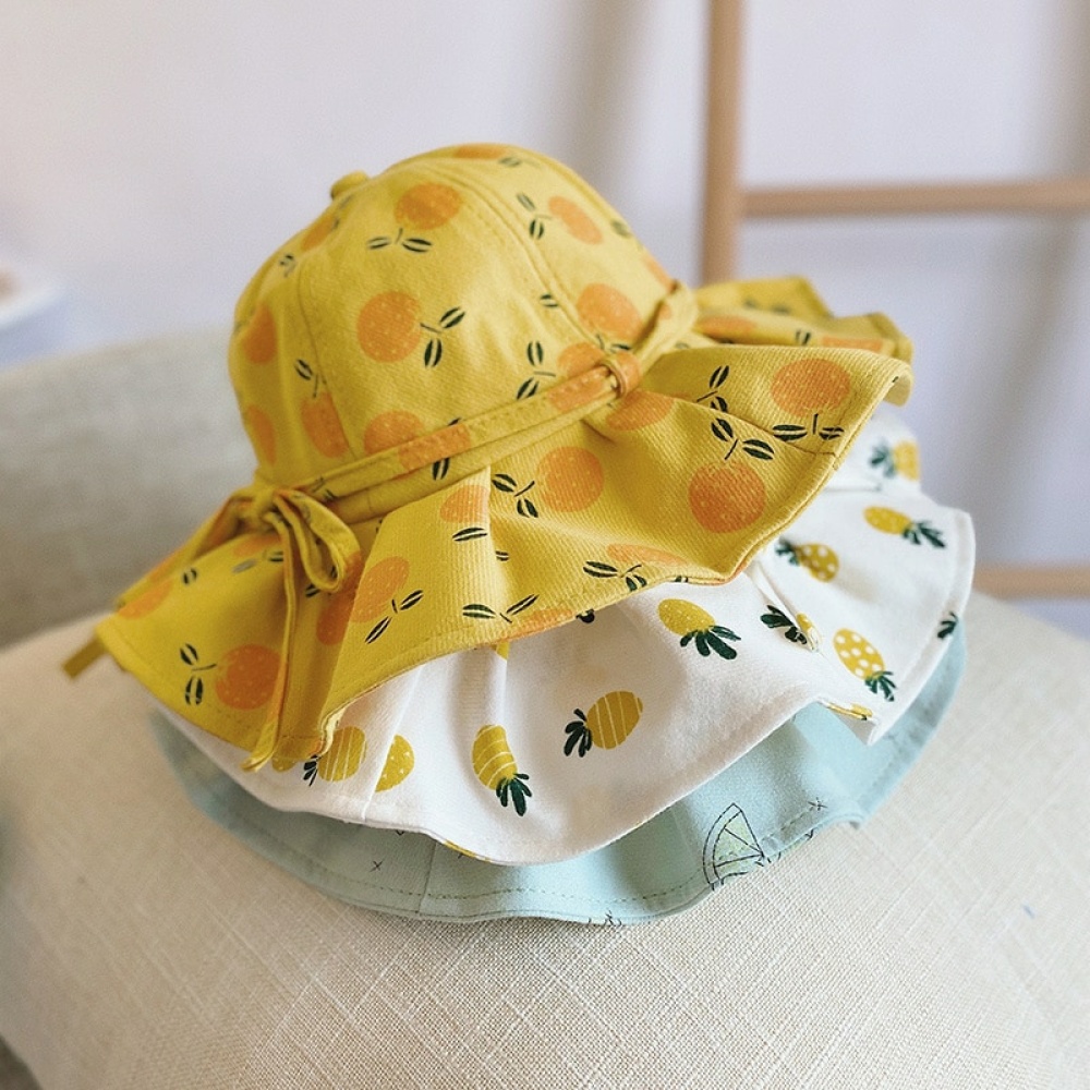 Cappello per bambine Cappello da bambina con motivo di ananas giallo, bianco e blu