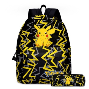 Zaino per bambini Pokémon Go in nero con astuccio pikachu in giallo