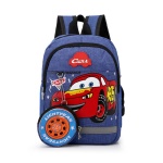 Zaino in denim imitazione Cars con motivo di auto in rosso