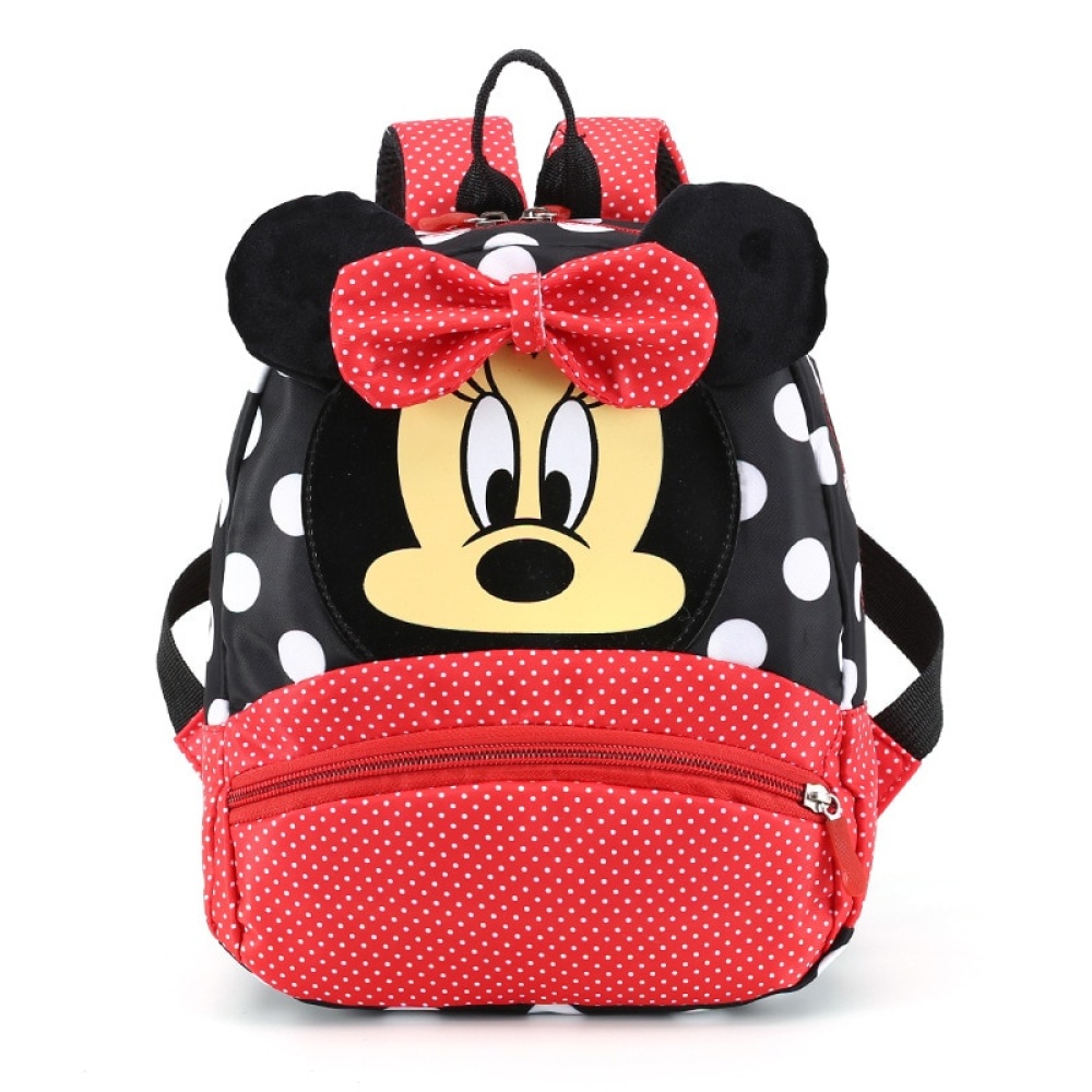 Zaino Minnie per bambini con pois rossi, neri e bianchi e cravatta rossa