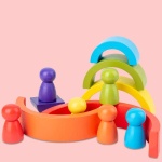 Blocchi da costruzione in legno colorati per bambini