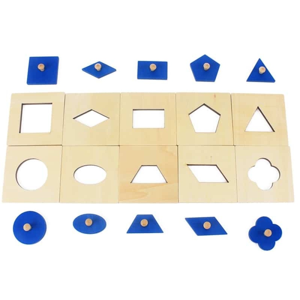Puzzle di forme geometriche beige e blu
