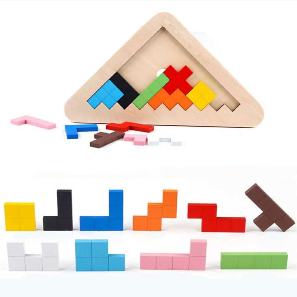Puzzle tangram in legno multicolore