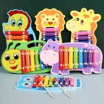 Xilofono a forma di animali in legno per bambini colorati