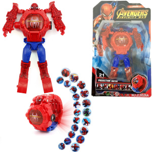 Orologio Spiderman con immagini proiettate in blu e rosso