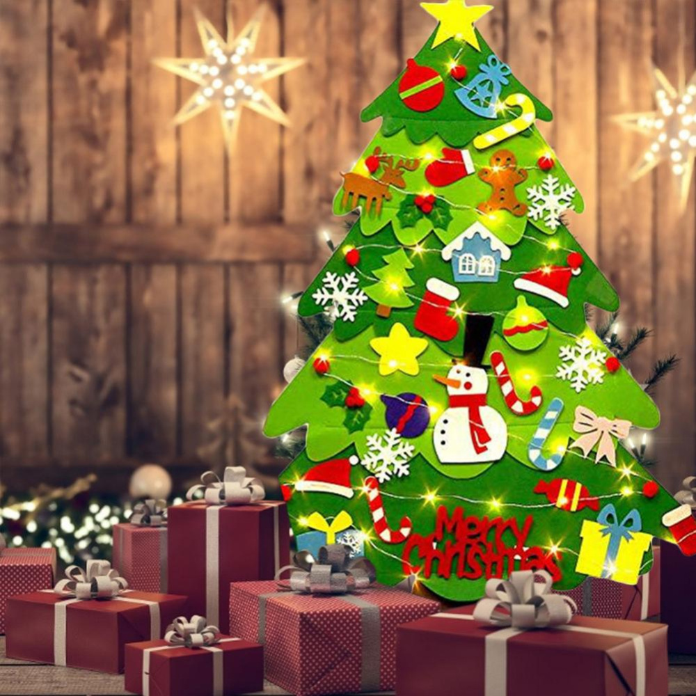 Albero di Natale per bambini verde con regali rossi
