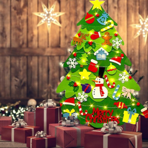 Albero di Natale per bambini verde con regali rossi