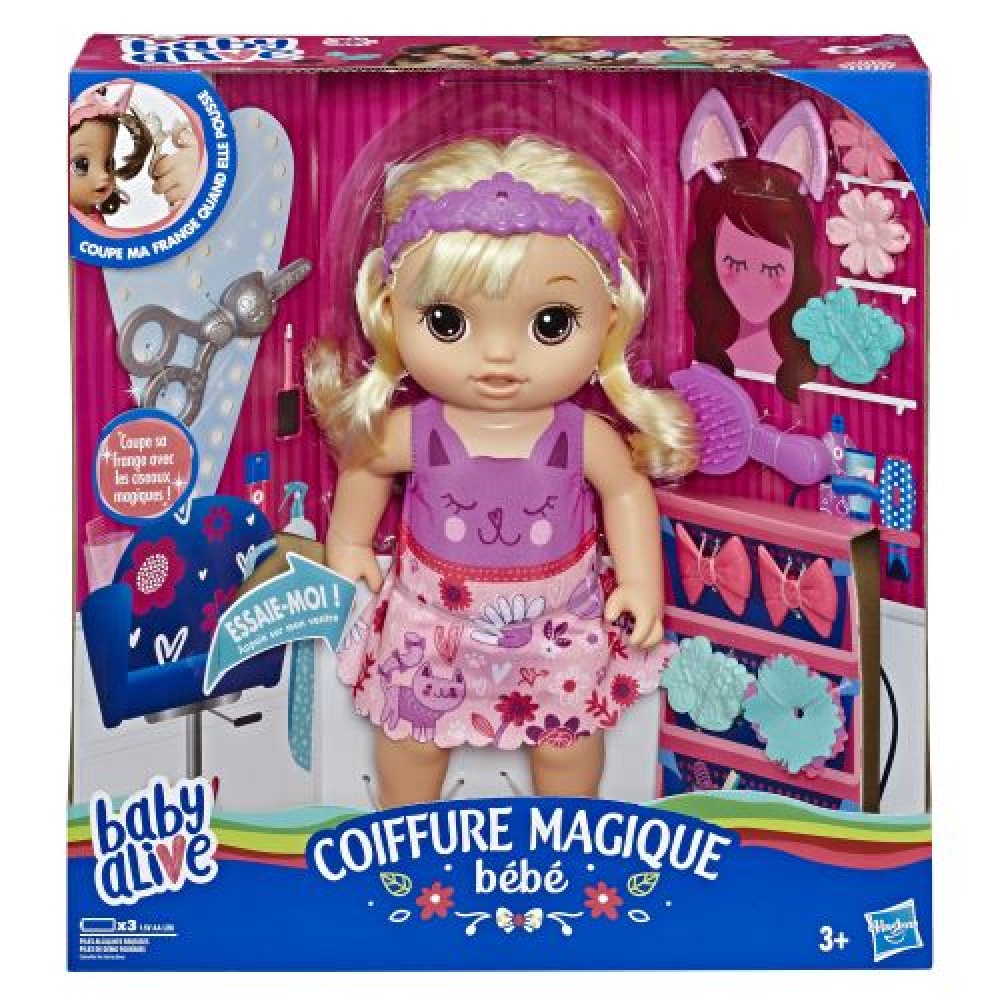 Bambola Baby Alive con capelli biondi magici e vestito rosa in scatola