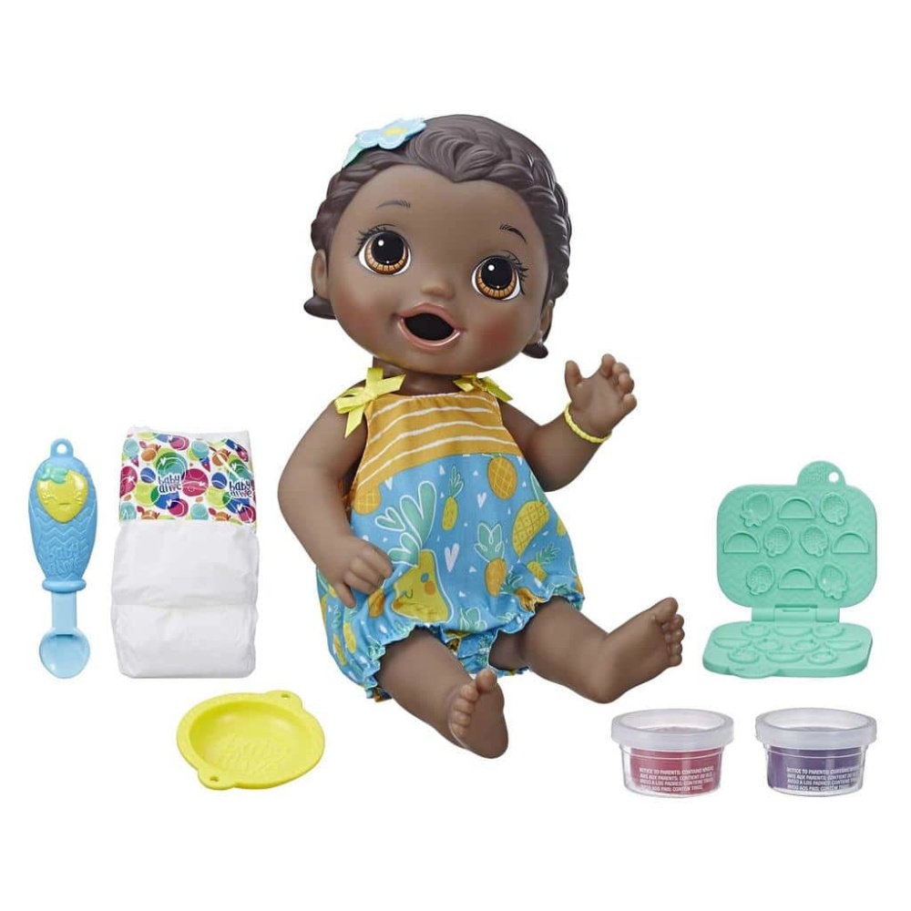 Baby Alive Lili a faim, bambola dai capelli neri con pannolino e accessori per neonati