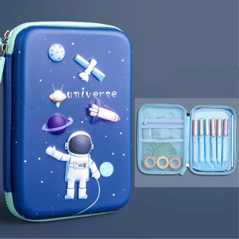 Kit bambino astronauta Astronauta blu, astuccio per matite con motivi spaziali