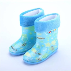 Scarpe da pioggia in gomma per bambini in blu con motivi