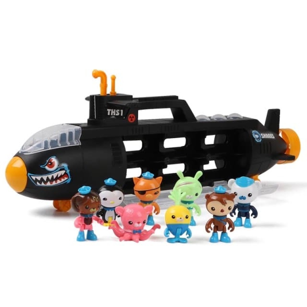 Figurine di squali subacquei neri e arancioni degli Octonauts