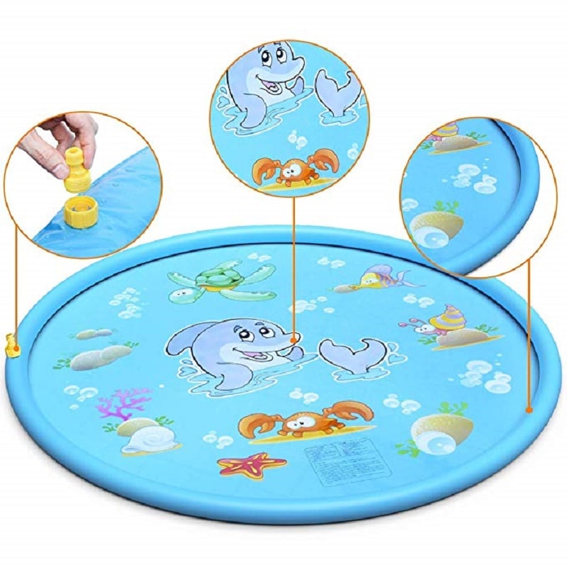 Tappetino Acqua Neonato – Tappeto Sensoriale Gonfiabile per Tummy Time - Gioco Neonati - Tappetino ad Acqua per Bambini 100% Senza BPA - Tappeto