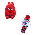 Mini zaino di peluche con orologio Spiderman 2 in rosso e blu