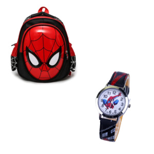 Orologio + zaino Spiderman in rosso e nero