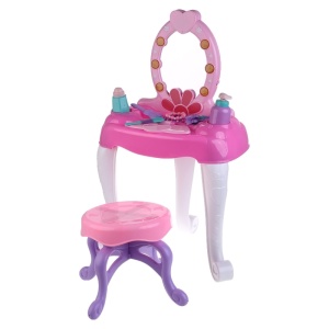 Tavolino rosa con specchio per bambini