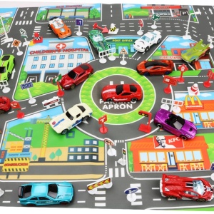 tappetino del circuito automobilistico colorato per bambini con le auto
