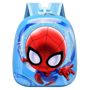 Simpatico zaino per bambini Spiderman blu con design rosso e occhi grandi