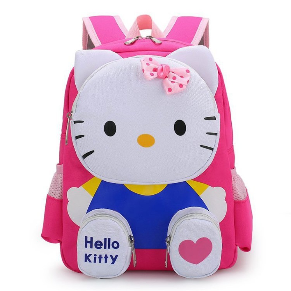 Zaino Hello Kitty per bambine in rosa con hello kitty sul davanti in bianco e blu