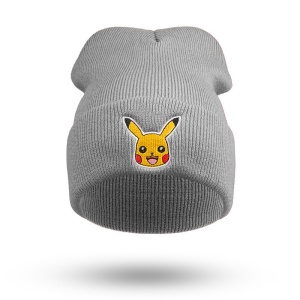 Cappello a maglia Pokémon grigio per bambini con motivo pikachu