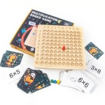 Gioco di moltiplicazione Montessori in legno per bambini con carte e schemi