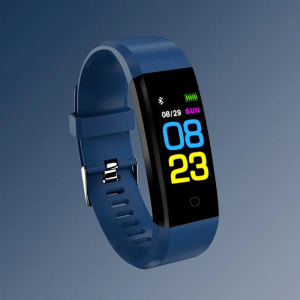 Orologio sportivo connesso con monitor digitale dell'attività blu