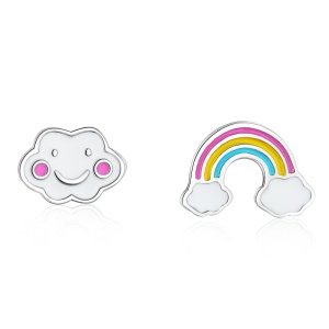 Orecchini con nuvole e arcobaleno per bambini