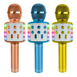 Microfono karaoke wireless per bambini con altoparlante portatile e luci LED colorate e danzanti