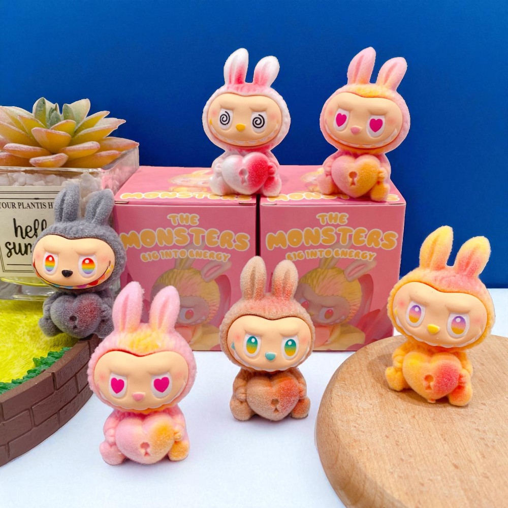 Mini figura in vinile stile Labubu bambino misterioso collezione energia - immagine 8