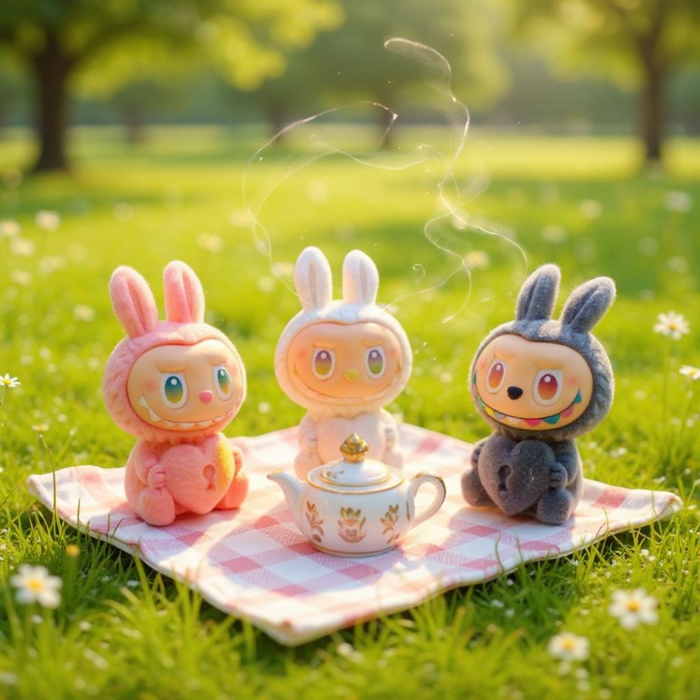 Mini figura in vinile stile Labubu bambino misterioso collezione energia - immagine 7
