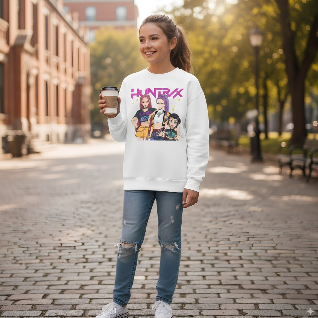 Sweat à Capuche Court KPop Demon Hunters - Imprimé Anime Avec Oreilles De Chat - Streetwear Femme - 5