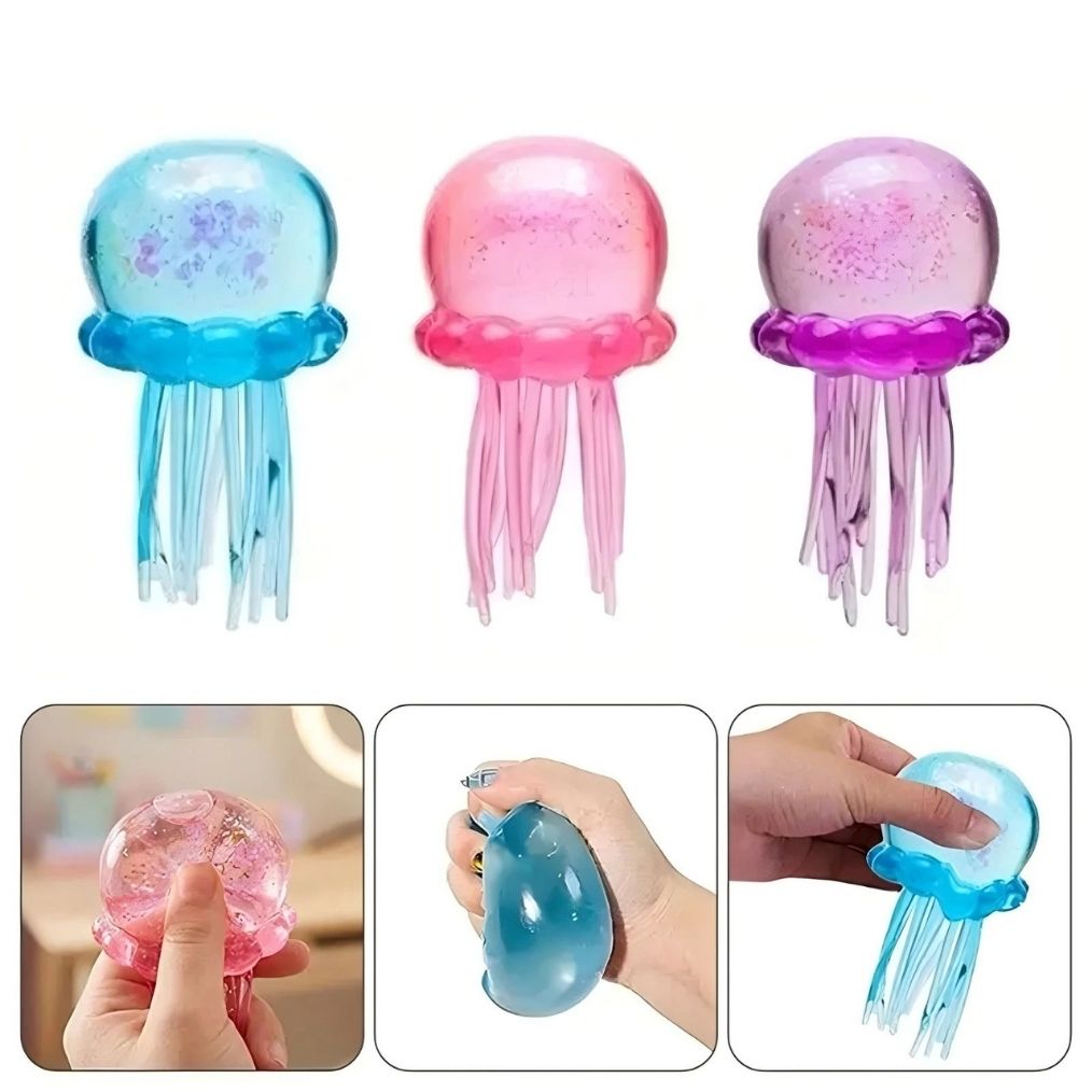 Medusa Squishy Needoh, giocattolo sensoriale da spremere per bambini - immagine 4